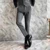 Men's Suits & Blazers 2022 Spring Summer Men Suit Pants Fashion Boutique Solid Color Social Trousers Pantalon Slim Dress Mens