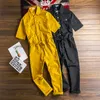 Męskie spodnie super osobowość żółty/czarny menu kombinezon moda swobodne rompers