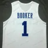 Aangepaste vintage Devin Booker # 1 Kentucky Basketball Jersey Heren All Gestikt Wit Elke maat 2xS-5XL Naam en nummer Topkwaliteit