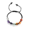 Bracelet en pierre naturelle Crystal Strands Couleur Chakra Stones Mode Bracelets tressés Palm Reiki Healing Yoga Power Gem GWF14151
