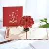 Tarjetas de felicitación 3D -Up Maple Cherry Tree Steamship Tarjeta de cumpleaños Regalo de aniversario Postal Invitaciones de boda Decoración
