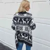 Vintage stickade cardigans tröja kvinnor outfit kvinnlig avslappnad stor mjukt höst vinter jul jumper 210427