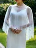 Wraps & Jackets TOPQUEEN G27 Bolero Women Jacket Cape Pearls Beaded Piping Round Neck Sleeveless Bridal Shawl For Party Dress