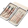 Manicure Set Household Pedicure Sets Nail Clipper Stainless Steel Professional Nail Cutter Tools with Travel Case Kit1540054