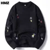 HMZ Winter Strick Stickerei Pullover Männer Harajuku Hip Hop Streetwear Pullover Jumper Männer Kleidung Mode Cartoon Paar Pullover 211109