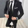 Svart Velvet Slim Fit Groom Tuxedo För Män 3 Styck Människor Passar Med Sjal Lapel Anpassad Man Mode Kostym Jacka Vest Byxor 2020 x0909
