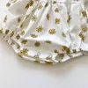 Sommarstil Short-Sleeved Romper Dress Print Söt Tjejs Baby Tjej Kläder 210515