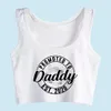 Crop Top Female Daddy Promoted To Daddy Est 2020 Hip Hop Inscriptions Print Tank Top Women X0507