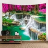 Partihandel 3D Beach Handduk Vattenfall Landskap Vacker skogsström Utskrift Vägg Matta Yoga Mat Heminredning Tapestry