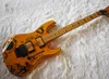 Fabrikauslass-6-Saiten gelbe E-Gitarre mit Mondmuster, Floyd Rose