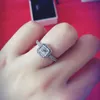 Anel de diamante de casamento feminino zircônia cúbica de prata esterlina 925 com caixa original em forma de pandora joias de noivado retrô clássico anéis femininos presente