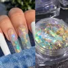 Tryck på naglar Nya nagel glitter japansk polariserad ljus opal mirage reflekterande iskristall snö sammet pulver isskala dröm höjd heta 5 stilar för alternativ