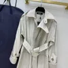 21SS Designer Women Milan Runway Trench Coats Lapel Neck Långärmad Märke Samma stil Trench Coats Kvinnor Designer Coats