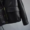 Höst Vintage Singel Breasted PU Faux Soft Leather Jacket Kvinnor Pocket Punk Biker Coat Loose Casual Bat Sleeve Outwear 210430