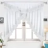 Flying Kitchen Curtain Tulle With Color Side For Window Balcony Rome Pleated Design Stitching Colors Voile Sheer Drape Short 210712