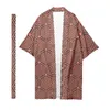Etniska Kläder Mäns Japanska Traditionella Långa Kimono Cardigan Kvinnors Texturerat Mönsterskjorta Yukata Jacka