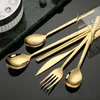 Ze stali nierdzewnej Fork Nóż łyżki Deserowe Coffe Spoon Silver Gold Black Cutlery Home Kitchen Tableware