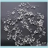 Headbands Jewelry Wedding Crystal Pearl Headband Tiara Flower Headpiece Vine Women Jewelry Bridal Hair Aessories Drop Delivery 2021 Qepvs