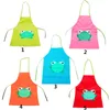 Cute Kids Bambini Impermeabile Grembiule Cartone Animato Rana Stampato Ragazza Ragazzo Bella Pittura Cucina 5 Colori Disponibili