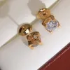 Orecchino con diamanti C legers Marchio di lusso con borchie di alta qualità Borchie dorate 18 K per donna marchioﾠ design nuovo diamante di vendita squisito regalo Orecchini in argento 925 5A