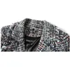 Höst och vinter Kvinna Casual Jacket Coat Tassel Loose Checkered Tweed Chaquetas de Mujer 210520