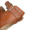 Kvinnor Mode Open Toe Sandaler Buckled Rivet Plattformade Sommar Chunky Heels Tofflor Gladiator Skor Klänning Skor Zipper Tillbaka 41