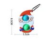 Christmas Tree Santa Claus Elk Snowman Dog Pop It Push Fidget Toy with Keychain Ring Stress Relief Autism Popit Squeeze Toys Gifts for Adult Children Chain DHL
