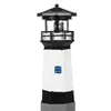 LED Solar Lighthouse Rotating Light Beacon Lamp Home Garden Yard Outdoor Decor