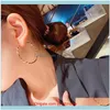 Jewelryfashion-pendientes de aro grandes de Color dorado para mujer, aretes Brincos con temperamento, círculo torcido para mujer, joyería Boucles Doreill Hie Drop Delivery 2021 7Bo6