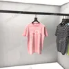 21SS Hommes Imprimé T-shirts Designer Tricot Lettre Marin Stripe Vêtements À Manches Courtes Mens Chemise Tag Vert Noir Blanc Jaune Bleu