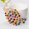 Fashion Rhinestone Peacock Bird Brooches Women Beauty Animal Weddings Party Office Brooch Pins Gifts