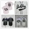 Man beruchte film baseball badboy bad jongen 10 biggie smalls jerseys gestikt zwart wit film shirts maat S-XXXL