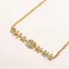 22ss Luxury Designer Pendant Necklaces Stainless Steel Classic Simple Geometric Crystal Rhinestone Necklace Women Wedding Jewelry