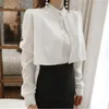 Moda Kobiety Biznes Garnitury Formalne Biuro Work Uniform Designs Bluzka i 2-częściowy zestaw spódnicy wysokiej talii 210520