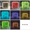 LED coloré couleur changeante carré horloge numérique étudiant enfants muet somnolent bande température lumineux réveils électroniques