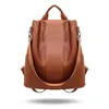 HBP icke-stor kapacitet Anti-stöld koreansk ryggsäck PU Simple Casual Soft Leather Women's Bag Sport.0018