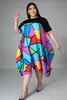 Abiti da donna Summer Runway Designer Colorful Plaid stampato Abito sexy all'ingrosso Plus Size XL-5XL Abbigliamento moda 210525