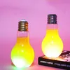 LED Light Bulb Water Bottle Plastic Milk Juice Waters Bottle Disposable Leak-proof Drink Cup With Lid Creative Drinkware By Sea T2I52150