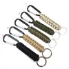 Utomhus nyckelring ring camping carabiner paracord sladd rep camping överlevnad kit nödsituation knut flasköppnar verktyg