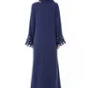 Vêtements ethniques Abaya Robe pour femmes Arabe Plus Taille Femme Bleu Mode Brodé Musulman Longue Jupe Avec Foulard Digne