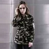 Camo Jacket Women Spring Autumn Military Epaulet Apliques Adjustable Waist With Sashes Cardigan Coat chaqueta mujer C5302 210421