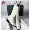 Moda Moda Moda Botas Meados Botinhas Altas Botas Punk Designer Pu Couro Mulher Sapatas Inglaterra Inglaterra Casual Senhoras Botas Y1125