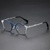 Mode solglasögon ramar retro metall glasögon anpassad myopi trend art japan oregelbunden splicing optisk