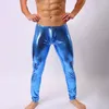 Pantalon masculin pour hommes mince pantalon de crayon performant en faux cuir leggings pantalon hommes sexy shinny night bar