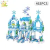 Huiqibao 친구 얼음 성 공주 퀸 빌딩 블록 모듈 형 벽돌 여자 집 궁전 어린이 건설 장난감 AA220303