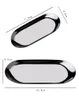 Dishes & Plates Black Matte Dining Plate Stainless Steel Dessert Nut Fruit Cake Tray Snack Kitchen Western Steak