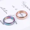 Gold Rrosted Rotatable Band Rings Stainless Steel Rainbow Finger Rotating Spinner Rings for Women Men Fashion Jewelry Will and Sandy