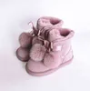 Зимние дети мода снежные ботинки толстые натуральные кожи теплые плюшевые мягкие дна детские девушки ботинки зимний лыжный малыш ботинок для ребенка G1210