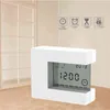 Sveglia digitale da tavolo LCD bianca con calendario, temperatura, timer, moderno orologio elettrico da camera da letto, alimentato a batteria, per la casa 211112