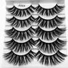 Laser Embalagem Espessa Natural Longo 5 Pairs Mink Faux Falso Eyelashes Set Soft Light Reusável Artesanal 3D Fakes Lashes Extensões Eyes Maquiagem 9 Modelos Disponíveis